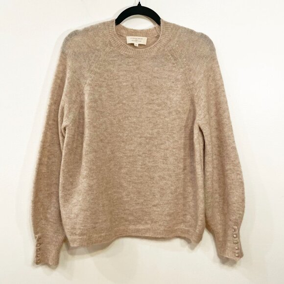 EUC Sézane Louise Puff Sleeve Mohair Wool Sweater Beige XS - Picture 4 of 10